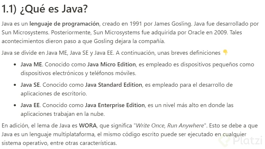 ¿Qué es Java? Platzi